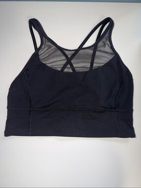 lululemon athletica Black Mesh-Back Strappy Sports Bra